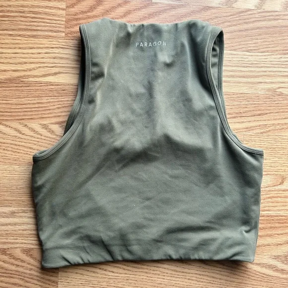 Paragon Fitwear Keyhole Tank Bra Dark Green No Size Tag - Picture 3 of 5